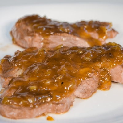 Cerdo con Salsa Agridulce de Miel y Mostaza