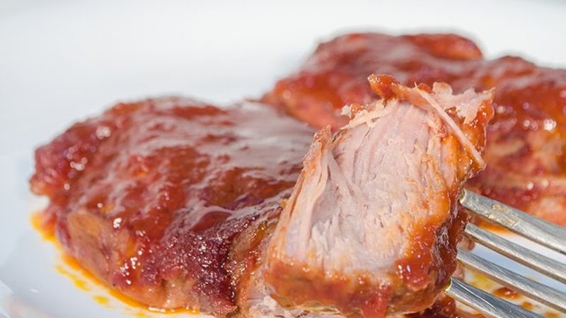 Cerdo con salsa BBQ al Horno